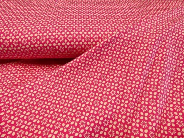 viscose tricot bloemetje roze