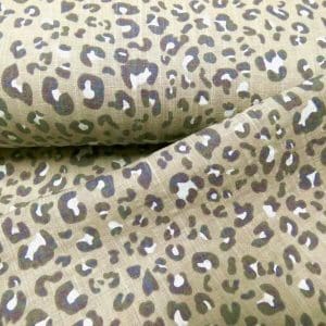 katoen/viscose panter beige