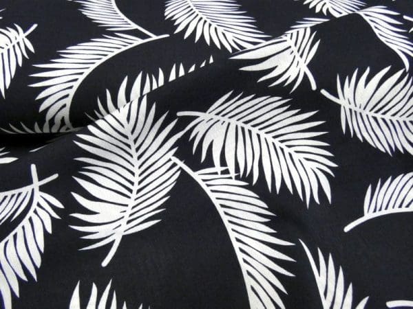 palmblad donker blauw viscose