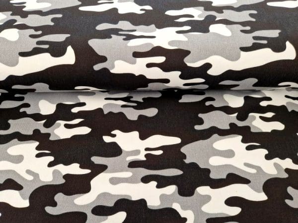 camouflage print zwart wit